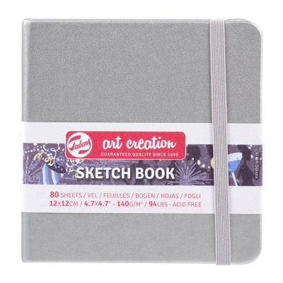 Art book, Art Creation, blok na skicovanie, 12 x 12 cm, shiny silver
