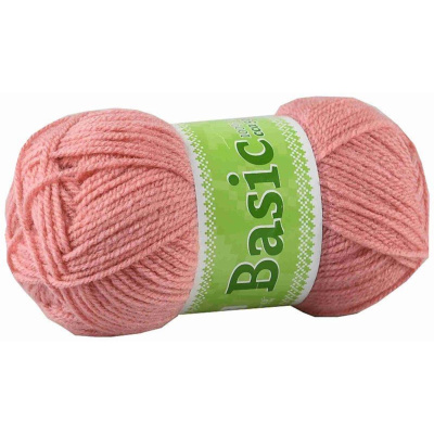 Basic, akrylová priadza, 50 g, cca 150 m, 1121 lososová rúžová