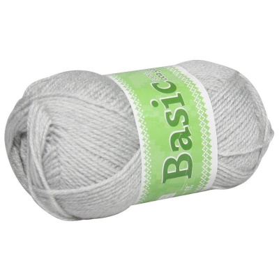 Basic, akrylová priadza, 50 g, cca 150 m, 906 svetlá šedá