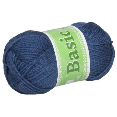Basic, akrylová priadza, 50 g, cca 150 m, 917 oceľová modrá