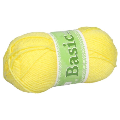 Basic, akrylová priadza, 50 g, cca 150 m, 928 svetlá žltá