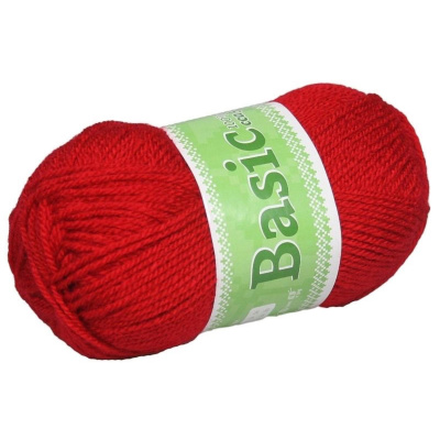 Basic, akrylová priadza, 50 g, cca 150 m, 933 červená