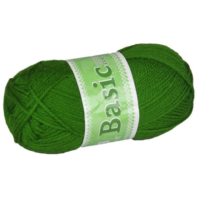 Basic, akrylová priadza, 50 g, cca 150 m, 968 výrazná zelená