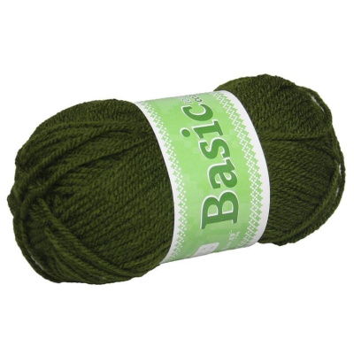Basic, akrylová priadza, 50 g, cca 150 m, 977 tmavá zelená