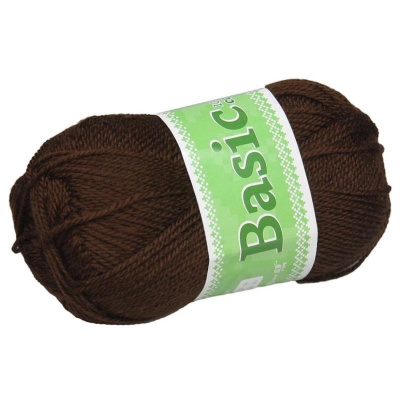 Basic, akrylová priadza, 50 g, cca 150 m, 983 tmavá hnedá