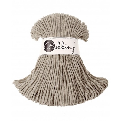 Bobbiny, Macramé pletená šnúra, 3 mm, 100 m, Beige