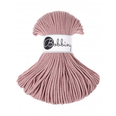 Bobbiny, Macramé pletená šnúra, 3 mm, 100 m, Blush