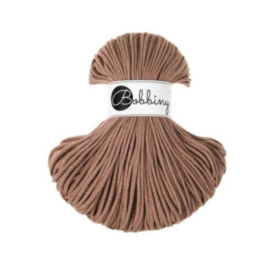 Bobbiny, Macramé pletená šnúra, 3 mm, 100 m, Mocha Mousse