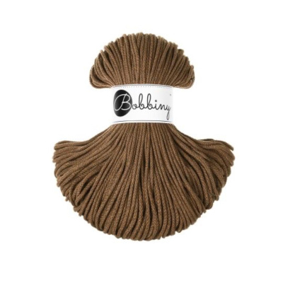 Bobbiny, Macramé pletená šnúra, 3 mm, 100 m, Nut Brown