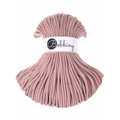 Bobbiny, Macramé pletená šnúra, 5 mm, 100 m, Blush