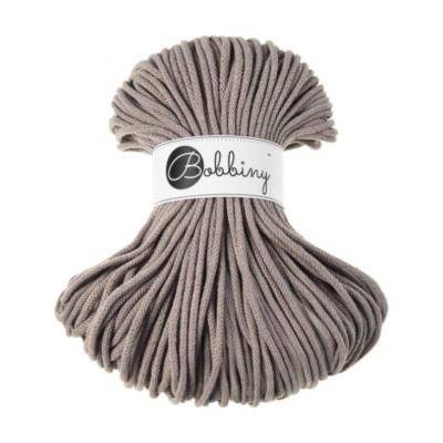 Bobbiny, Macramé pletená šnúra, 5 mm, 100 m, Coffee