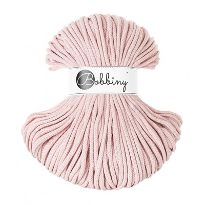 Bobbiny, Macramé pletená šnúra, 5 mm, 100 m, Pastel Pink