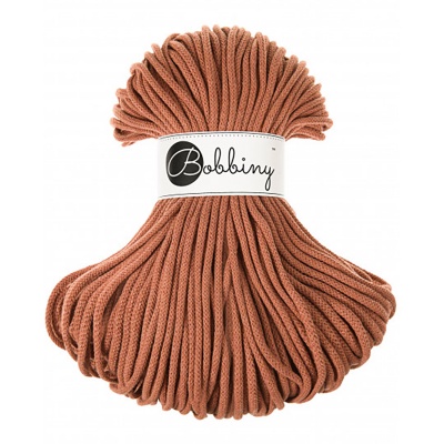 Bobbiny, Macramé pletená šnúra, 5 mm, 100 m, Terracotta