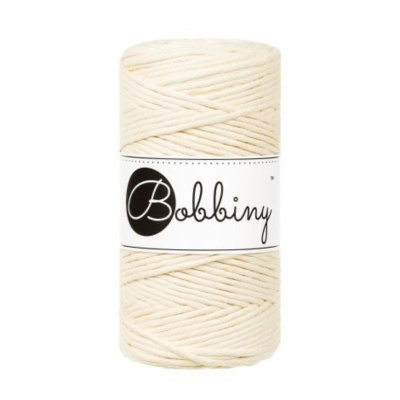 Bobbiny, Macramé točená šnúra, 3 mm, 100 m, Butter Yellow