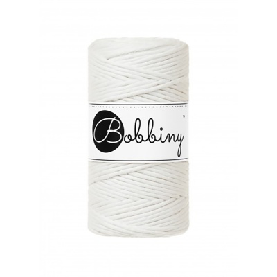 Bobbiny, Macramé točená šnúra, 3 mm, 100 m, Off White