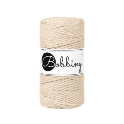 Bobbiny, Macramé točená šnúra, 3 mm, 100 m, Warm Beige