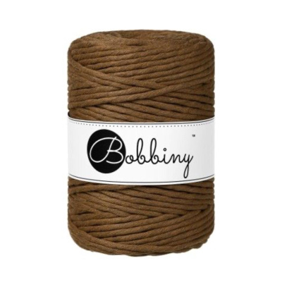 Bobbiny, Macramé točená šnúra, 5 mm, 100 m, Nut Brown