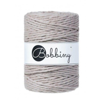 Bobbiny, Macramé točená šnúra, 5 mm, 100 m, Pearl