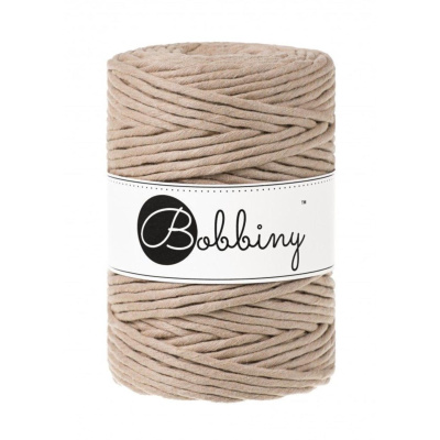 Bobbiny, Macramé točená šnúra, 5 mm, 100 m, Sand