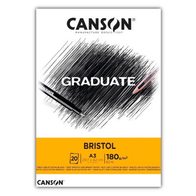 CANSON Skicár Graduate Bristol, A3, 180 g, 20 listov
