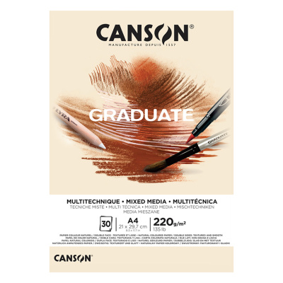 CANSON Skicár Graduate Mixed Media natural A4, 220 g, 30 listov