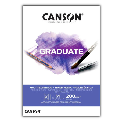 CANSON Skicár Graduate Mixed Media white A4, 200 g, 20 listov