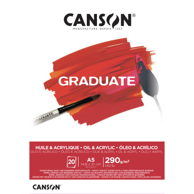 CANSON Skicár Graduate na olej a akryl, A4, 290 g, 20 listov