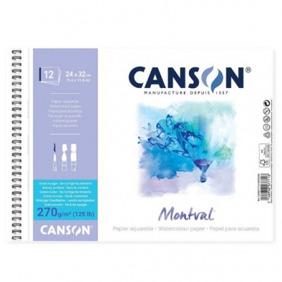 CANSON Skicár MONTVAL Torchon, 13,5x21 cm, 270g, 12 listov, Snow White