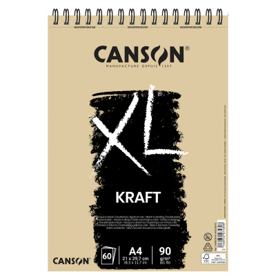 CANSON XL Kraft, A4, 90g, 60 listov