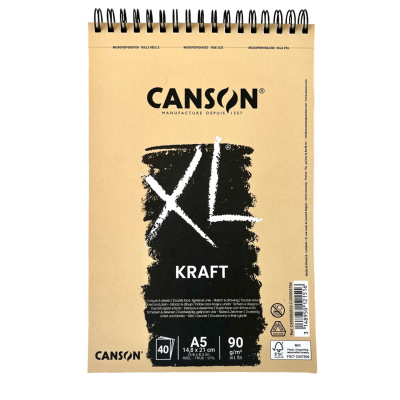 CANSON XL Kraft, A5, 90g, 40 listov