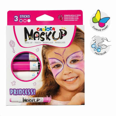 CARIOCA, Farby na tvár v tyčinke PRINCESS, 3 ks