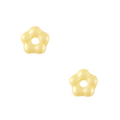 České korálky, kvetina, 5 mm, citrónová žltá