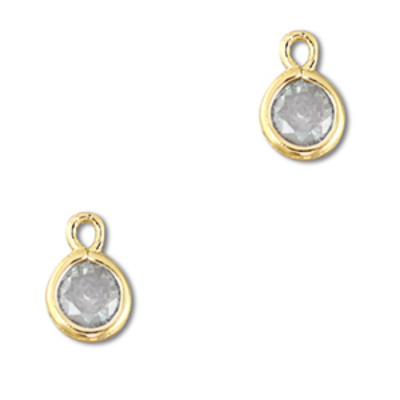 Crystal glass prívesok, okrúhly transparentno-zlatý