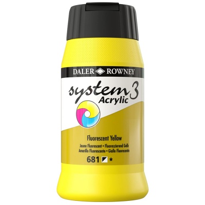 D&R System3 Acrylic 500 ml, Fluorescent Yellow