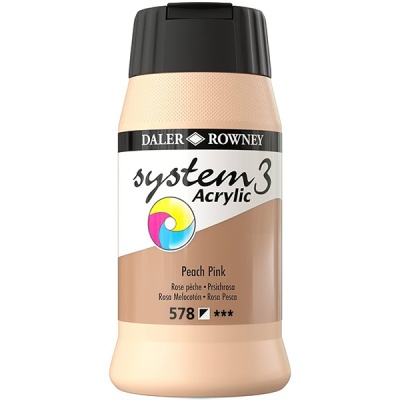 D&R System3 Acrylic 500 ml,  Peach Pink