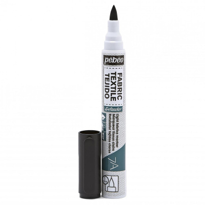 Fixka na svetlý textil 7A Black, 1 mm brush