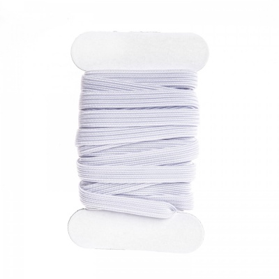 Gumička plochá, elastická, 6 mm, biela