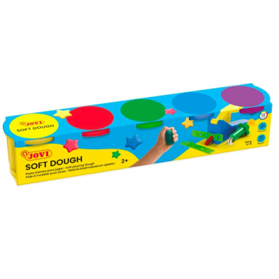JOVI, Soft Dough plastelína pre deti, 5 x 110 g, 5 farieb