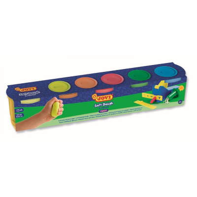 JOVI, Soft Dough plastelína pre deti, 5 x 110 g, neónová