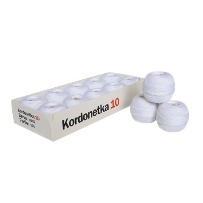 Kordonetka 10, biela, 20 g, cca 110 m