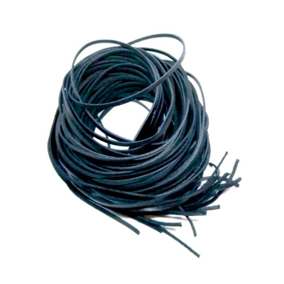 Kožený remienok plochý, 2 mm, čierny, 90 - 100 cm