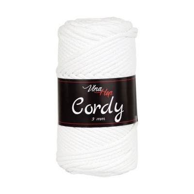 Macramé pletená šnúra Cordy, 3 mm, 100 m, 8171 krémová