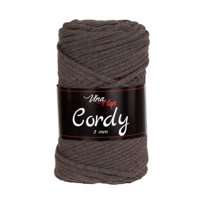 Macramé pletená šnúra Cordy, 3 mm, 100 m, 8224 kávová hnedá
