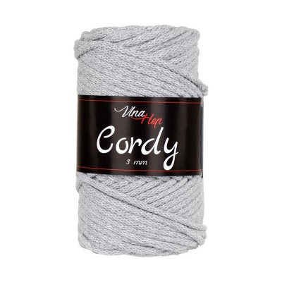 Macramé pletená šnúra Cordy, 3 mm, 100 m, 8231 svetlošedá