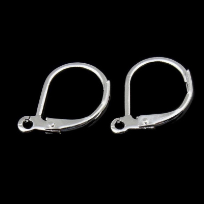 Náušnicové zapínanie s očkom 13 x 10 mm, oceľ, 1 pár