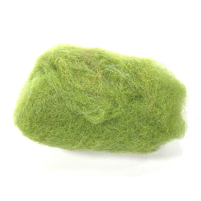 Ovčie rúno na plstenie mykané, s leskom 20 g, zelená
