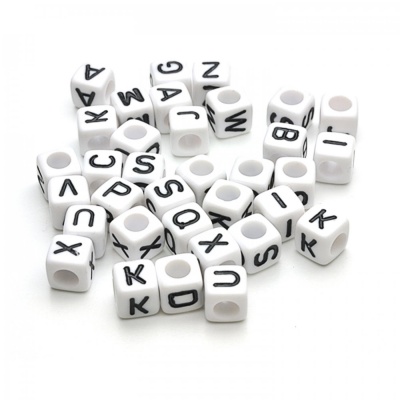 Plastové písmenká kocka čierno-biele K