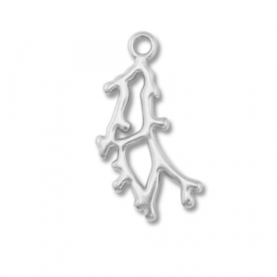 Prívesok z nerezovej ocele, korál strieborný