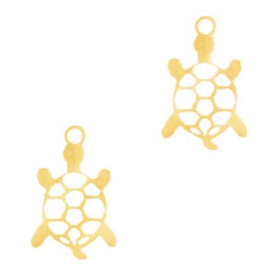 Prívesok z nerezovej ocele, korytnačka zlatá