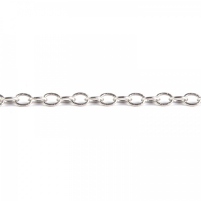 Retiazka oválne očká  4 x 3 x 0,6 mm platina 1 m 